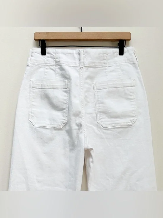 Anthropologie Maeve The Colette Crop Wide-Leg High Rise Jeans in White size 30 - Picture 9 of 13